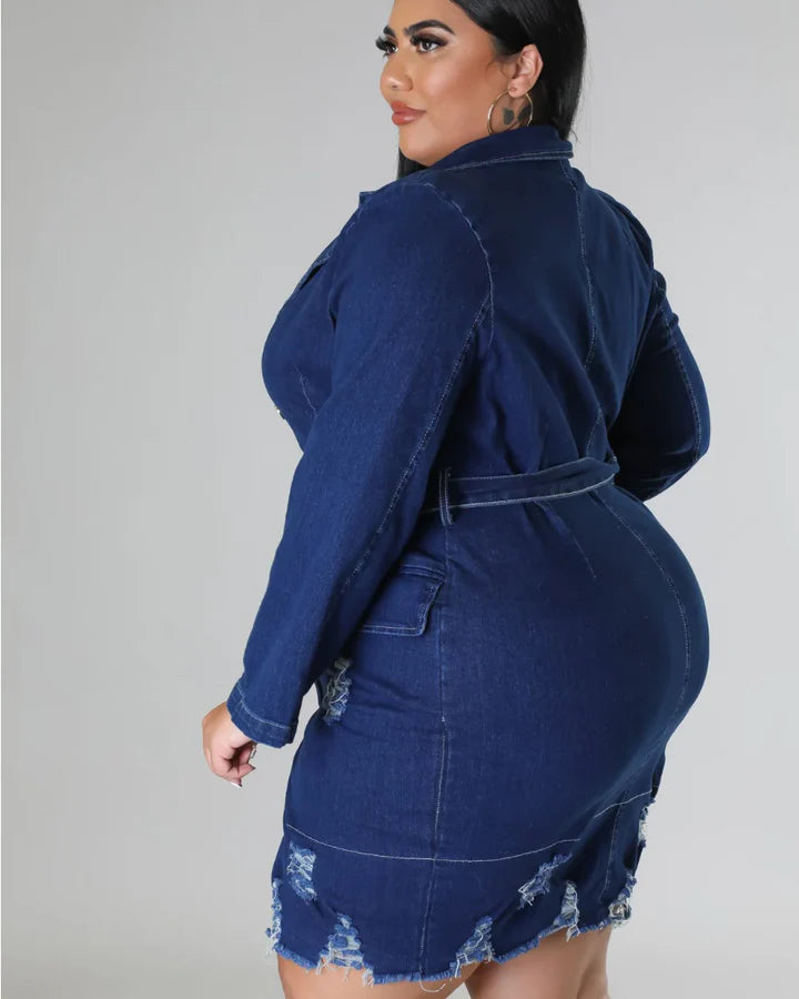 Distressed Denim Dress – Luxe On 7th