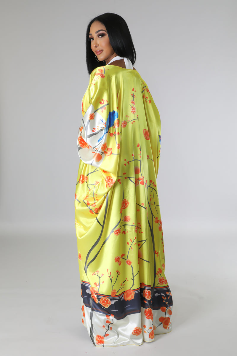 Yellow Cherry Blossom Kimono Luxe On 7th